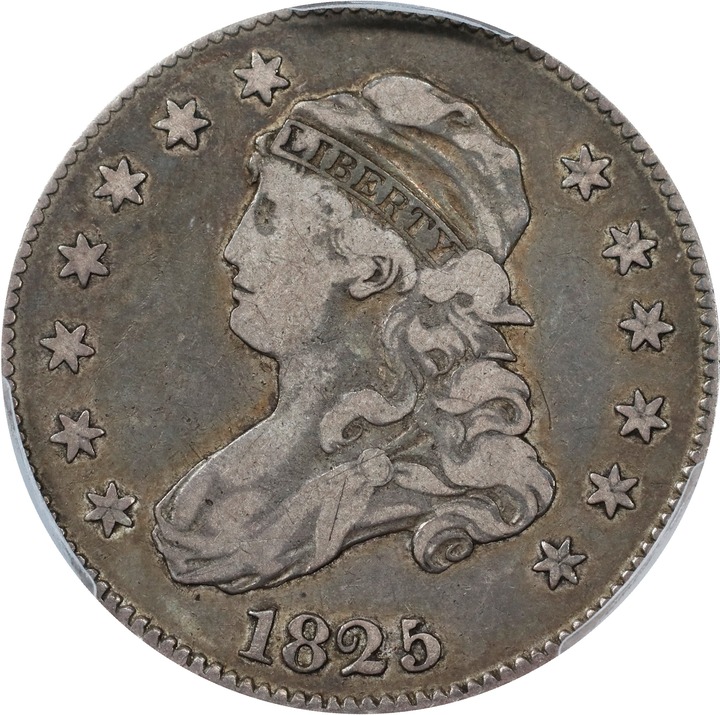 1825/4/(2) 25c Overdate, B-3, FS-303 VF30 CAC thumbnail 10