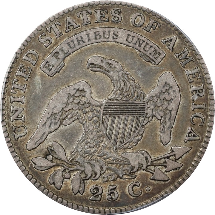 1825/4/(2) 25c Overdate, B-3, FS-303 VF30 CAC thumbnail 11