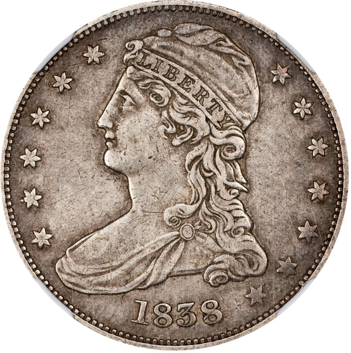 1838 50c Reeded Edge AU50 CAC thumbnail 20