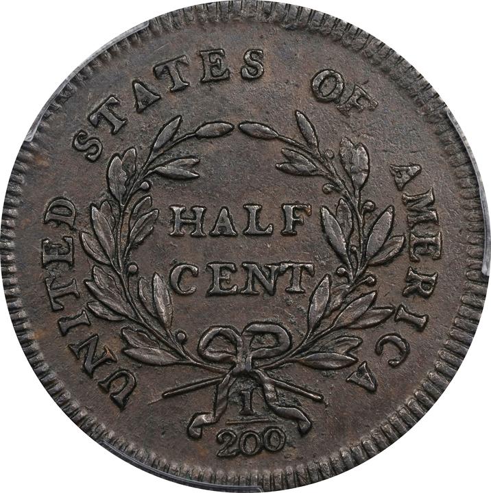 1795 1/2c No Pole, Plain Edge MS BN P1 BN CAC thumbnail 21