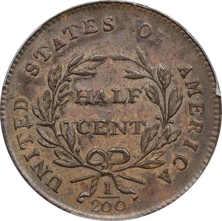 1800 1/2c MS BN AU55 BN thumbnail 2
