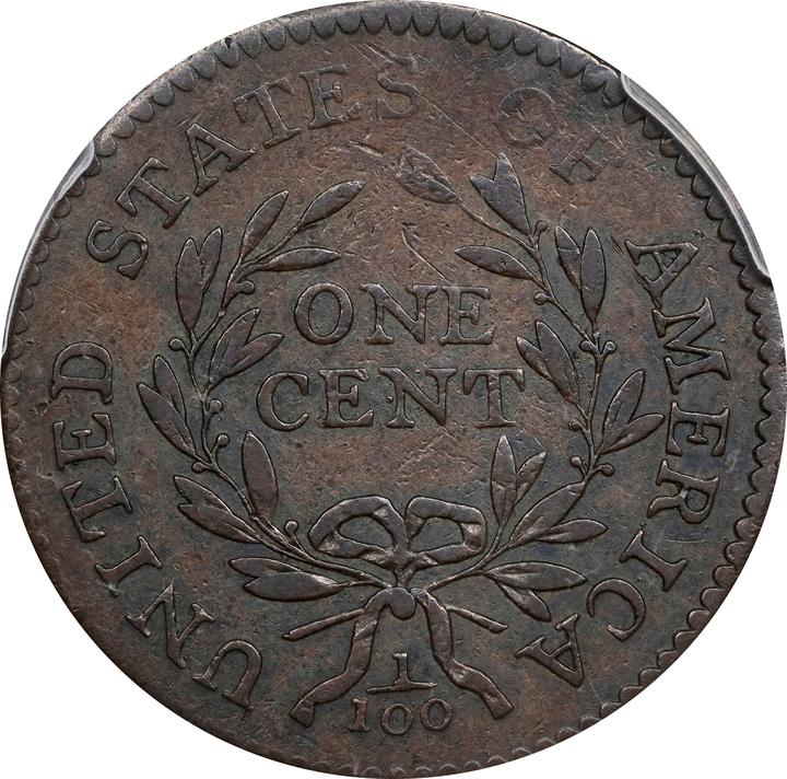 1796 1c Draped Bust, Reverse of 1794 MS RB thumbnail 14