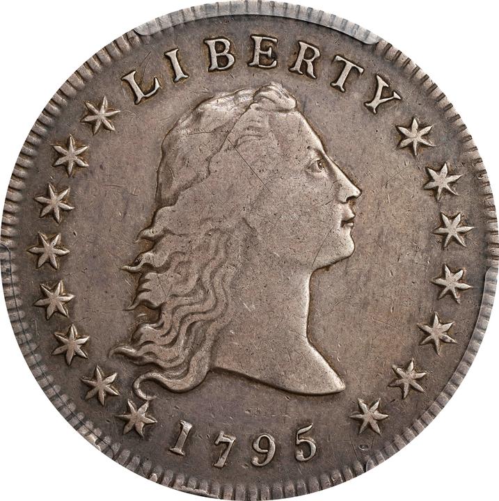 1795 $1  Flowing Hair, 2 Leaves MS thumbnail 8