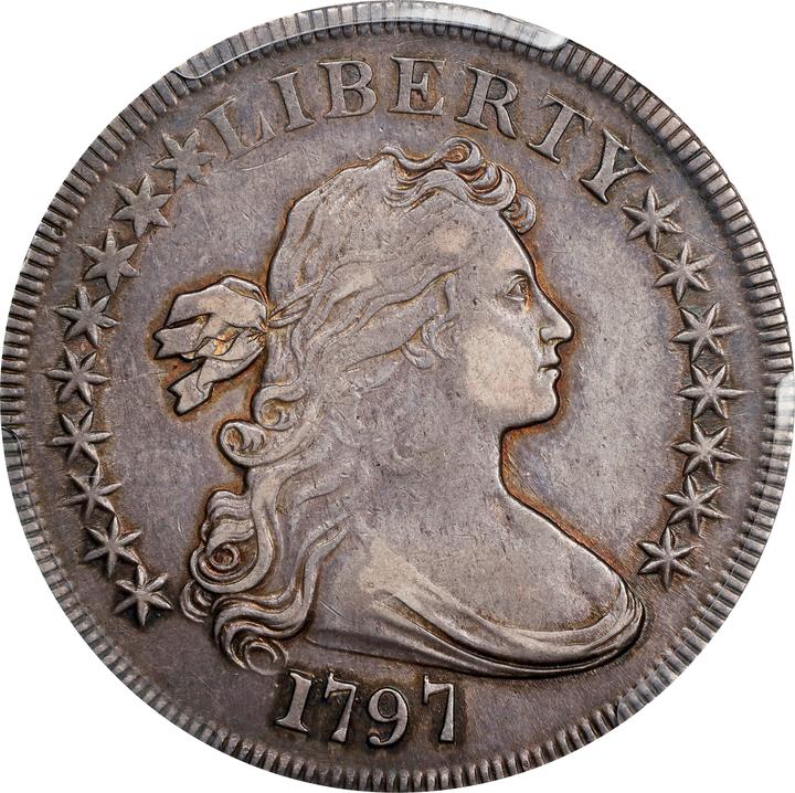1797 $1  9x7 Stars, Large Letters MS64 thumbnail 7