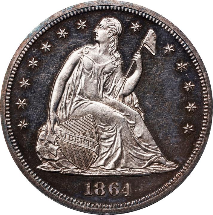 Seated Liberty Dollar $1  No Motto Reverse, 1840-1866 [Type] XF45 thumbnail 14