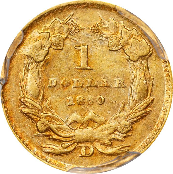 1860-D G$1 AU55 thumbnail 2