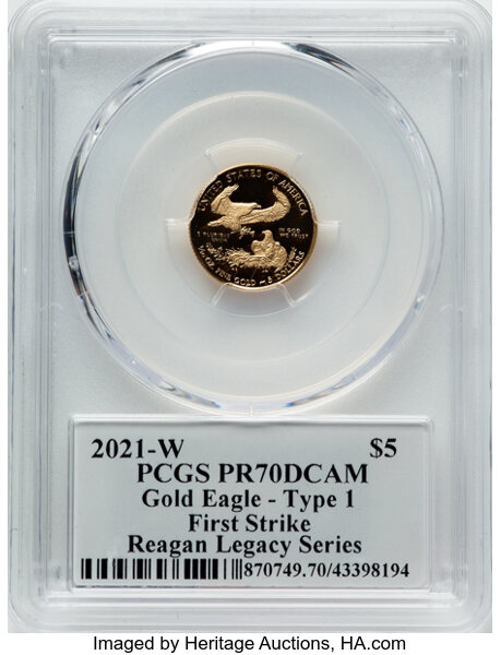 2021-W $5  Gold Eagle, Type 1 PR DCAM thumbnail 3