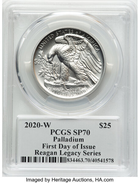 2020-W $25  Palladium Eagle, Burnished MS thumbnail 8