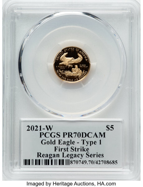 2021-W $5  Gold Eagle, Type 1 PR DCAM thumbnail 4