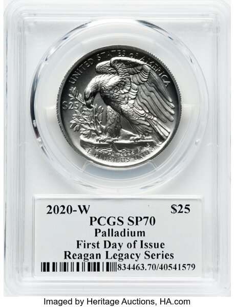 2020-W $25  Palladium Eagle, Burnished MS thumbnail 9