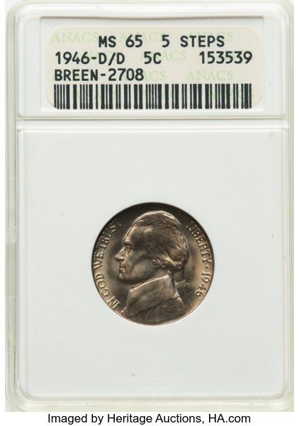 1946-D/D 5c D/Inverted D, FS-501 MS FS