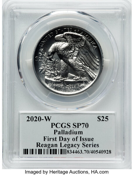2020-W $25  Palladium Eagle, Burnished MS thumbnail 11