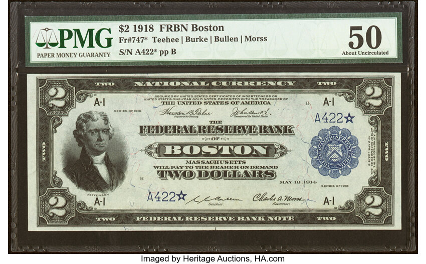 1918 $2 Boston, Star Replacement (Fr. 747*)
