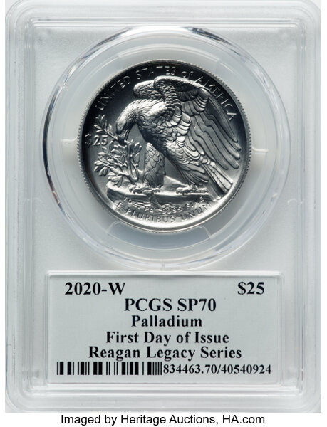 2020-W $25  Palladium Eagle, Burnished MS thumbnail 12