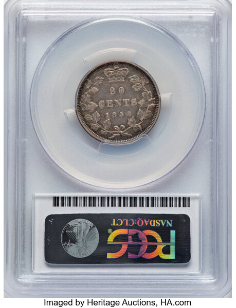 1858 20c Province of Canada, ↑↓, Re-engraved 5 VG10 thumbnail 2