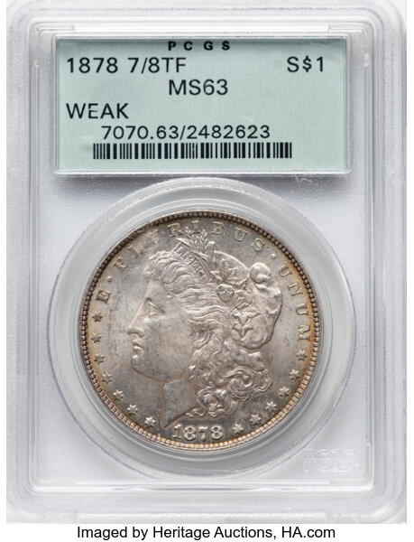 1878 7/8TF $1  Weak, 7/4, Doubled Legs, VAM-33 MS thumbnail 16