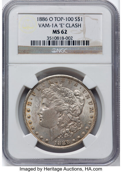 1886-O $1  Clashed Reverse BER, VAM-1A1 MS thumbnail 8