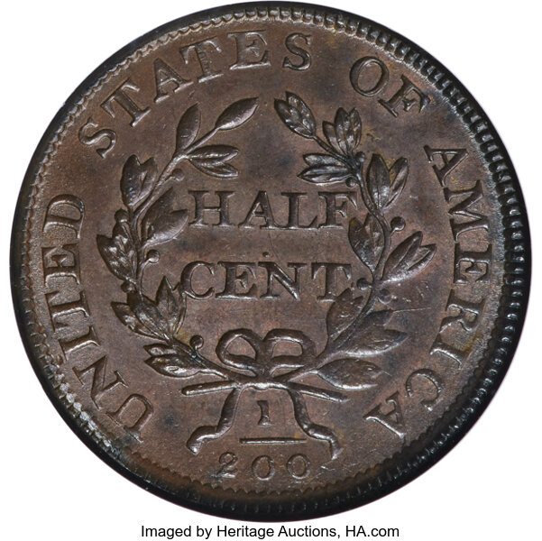 1806 1/2c Large 6, Stems, C-4 MS BN MS60 BN thumbnail 17