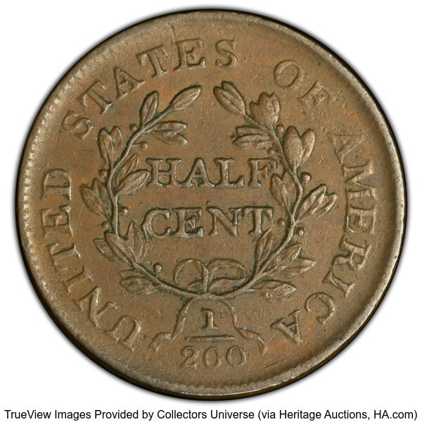 1806 1/2c Small 6, No Stems, C-1 MS BN MS62 BN CAC thumbnail 24