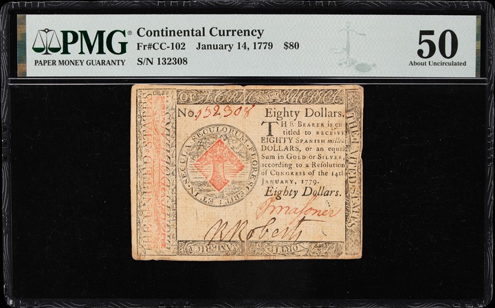 Jan 14, 1779 $80  Continental Congress (Fr. CC102) thumbnail 11