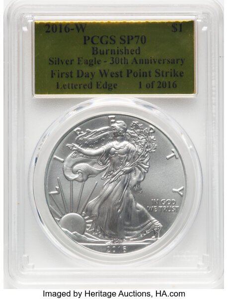 2016-W $1  Silver Eagle, Burnished, 30th Anniversary MS66 thumbnail 23