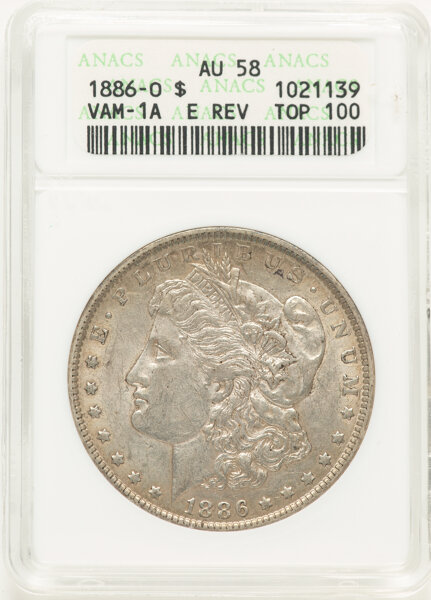 1886-O $1  Clashed Reverse BER, VAM-1A1 MS thumbnail 4
