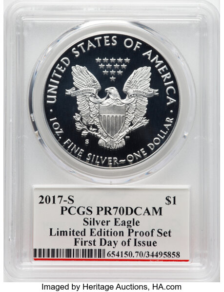 2017-S $1  Silver Eagle PR DCAM PR70 DCAM thumbnail 2