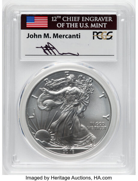 2018-W $1  Silver Eagle, Burnished MS63 thumbnail 7