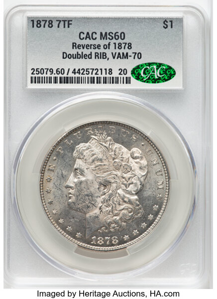 1878 7TF Reverse of 1878 One Dollar MS Values | Greysheet