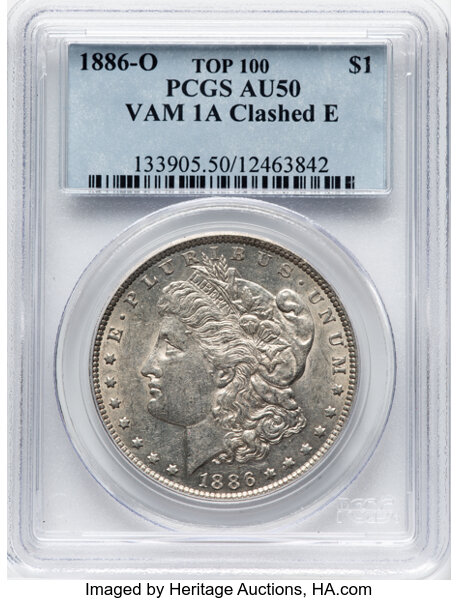 1886-O $1  Clashed Reverse BER, VAM-1A1 MS thumbnail 7