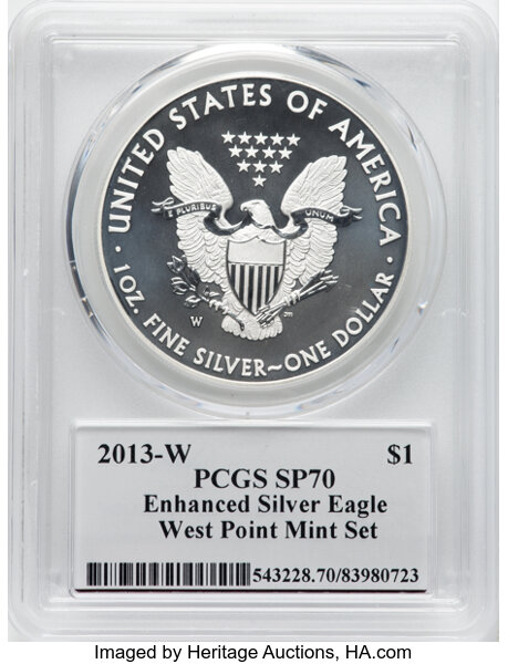 2013-W $1  Silver Eagle, Burnished MS63 thumbnail 16