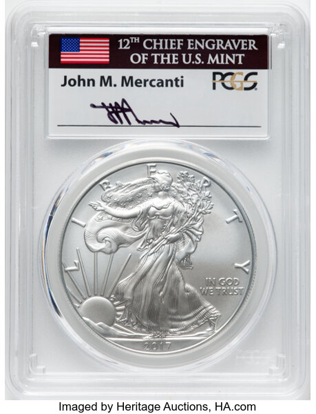 2017-W $1  Silver Eagle, Burnished MS63 thumbnail 20