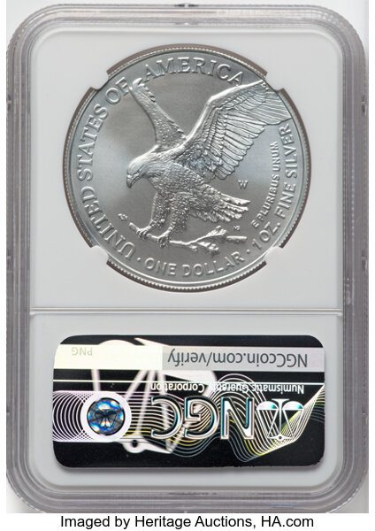 2023-W $1  Silver Eagle, Burnished MS68 thumbnail 18