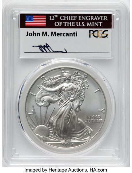 2014-W $1  Silver Eagle, Burnished MS63 thumbnail 5
