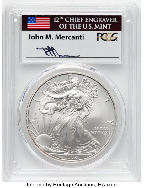 2008-W $1  Silver Eagle, Burnished MS70 thumbnail 11