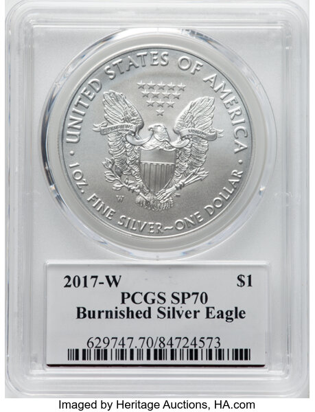 2017-W $1  Silver Eagle, Burnished MS63 thumbnail 21