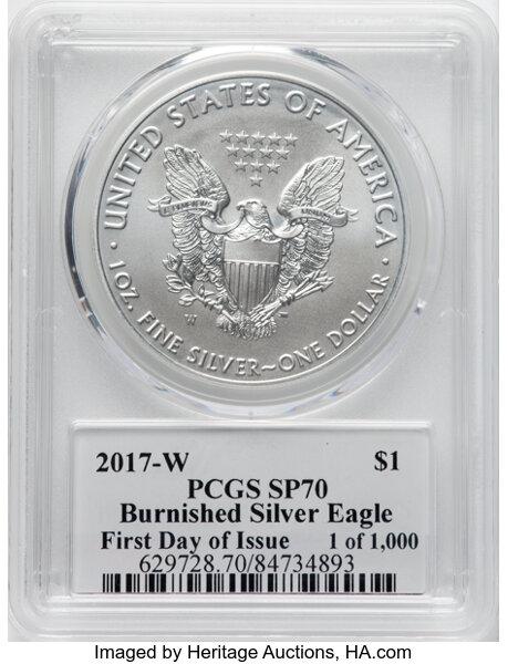 2017-W $1  Silver Eagle, Burnished MS63 thumbnail 25