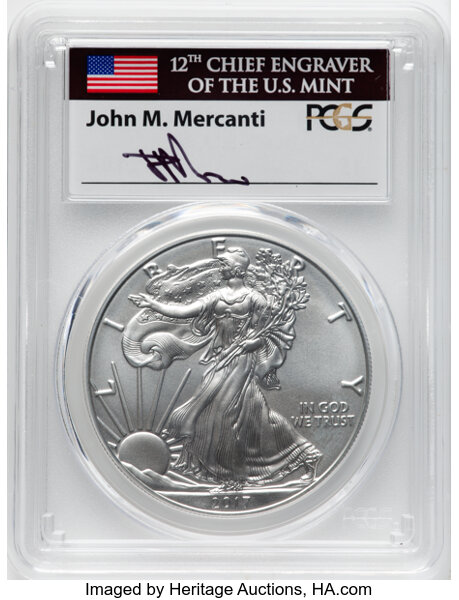 2017-W $1  Silver Eagle, Burnished MS63 thumbnail 24