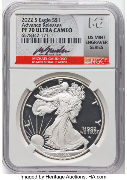 2022-S $1  Silver Eagle PR DCAM PR70 DCAM thumbnail 23