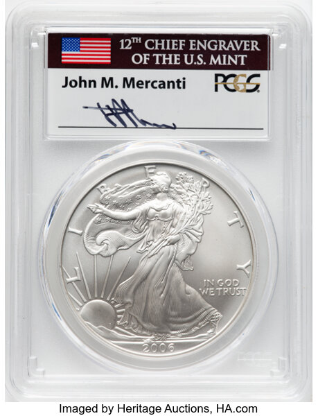 2006-W $1  Silver Eagle, Burnished MS70 thumbnail 11