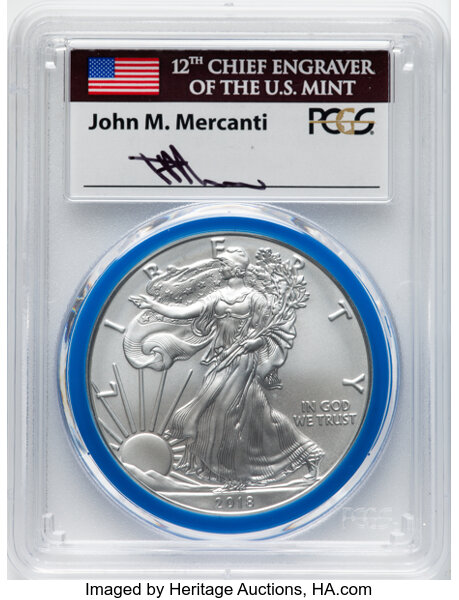 2018-W $1  Silver Eagle, Burnished MS63 thumbnail 9