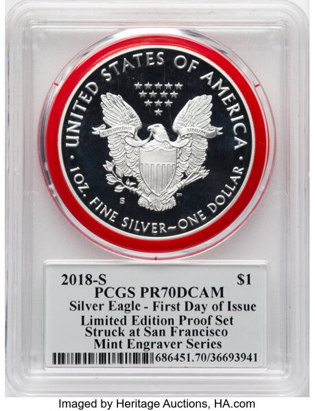 2018-S $1  Silver Eagle PR DCAM OGP thumbnail 25