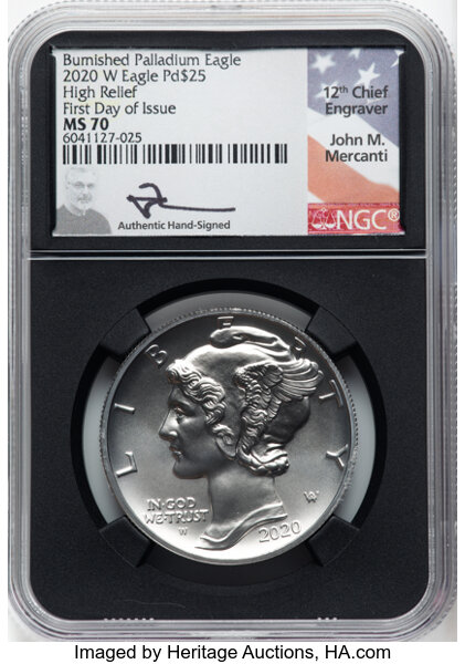 2020-W $25  Palladium Eagle, Burnished MS68 thumbnail 7