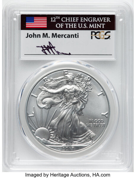 2017-W $1  Silver Eagle, Burnished MS63 thumbnail 22