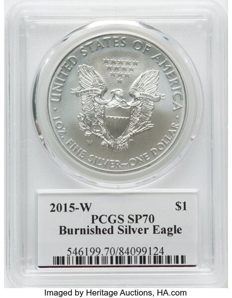 2015-W $1  Silver Eagle, Burnished MS70 thumbnail 26