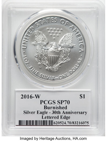 2016-W $1  Silver Eagle, Burnished, 30th Anniversary MS66 thumbnail 20