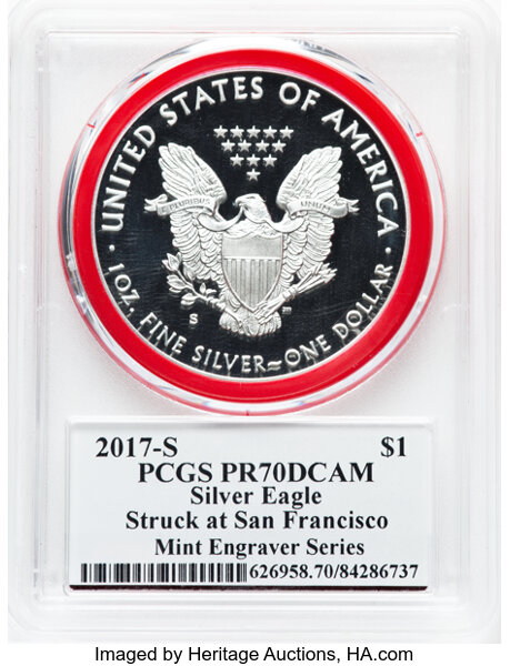 2017-S $1  Silver Eagle PR DCAM PR70 DCAM thumbnail 4