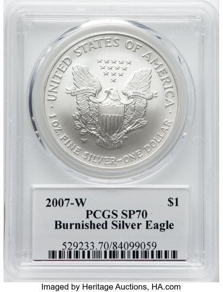 2007-W $1  Silver Eagle, Burnished OGP thumbnail 18