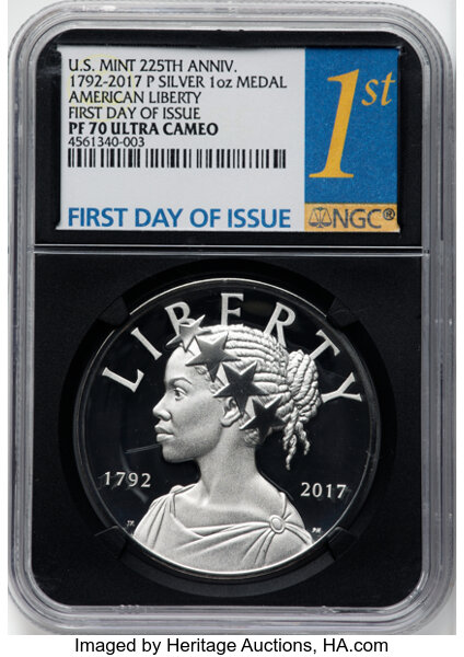 2017-P Medal 1oz Silver, American Liberty, 225th Anniversary PR DCAM thumbnail 2