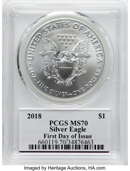 2018 $1  Silver Eagle MS70 thumbnail 22